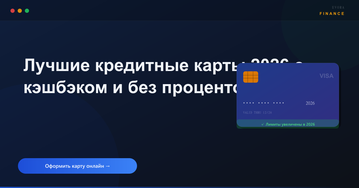Лучшие кредитные карты 2026 с кэшбэком